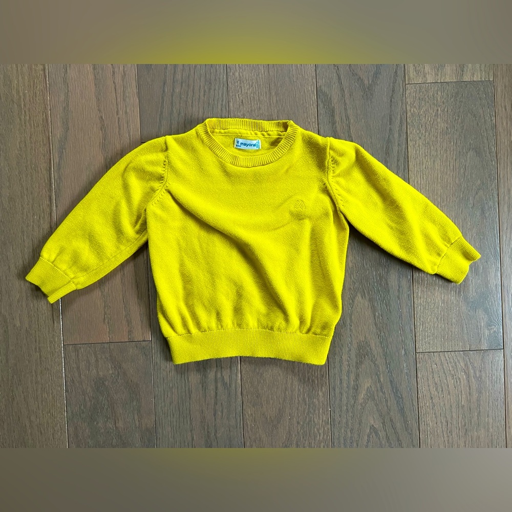 Mayoral Basic Sweater: Ecofriends, Yellow, Size 2T